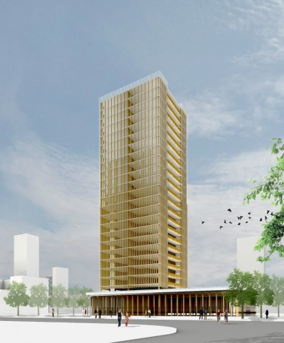 multistorey wood building - artist's impression